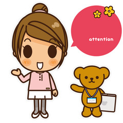 オンナノコ オフィスカジュアル(ピンク) 右手