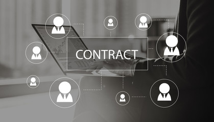Fototapeta premium Contract Agreement Promise Contractor Contraction Concept