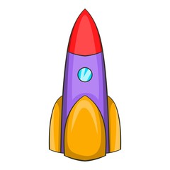 Ballistic rocket icon. Cartoon illustration of ballistic rocket vector icon for web