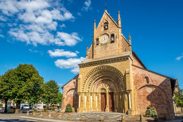 Fototapeta na wymiar View at the Church of Sainte Foy in Morlaas - France