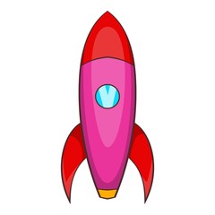 Long rocket icon. Cartoon illustration of long rocket vector icon for web