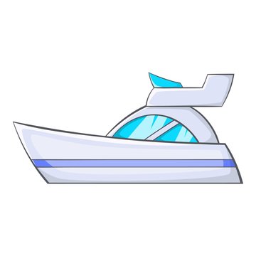 Little powerboat icon. Cartoon illustration of little powerboat vector icon for web