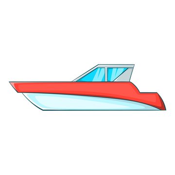 Great powerboat icon. Cartoon illustration of great powerboat vector icon for web