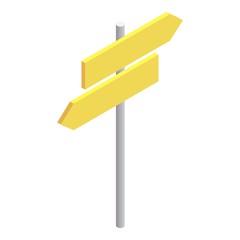 Road signpost icon. Isometric 3d illustration of road signpost vector icon for web