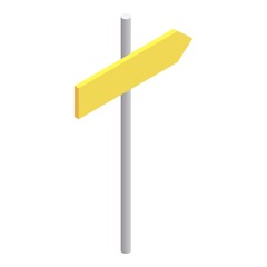 Wooden road sign icon. Isometric 3d illustration of wooden road sign vector icon for web