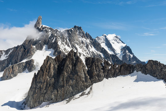 a view of mont blanc, coumayeur, italy