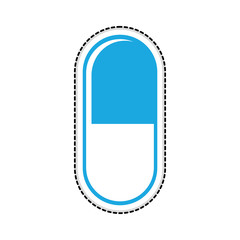 blue medicine tablet or pill icon image vector illustration design 