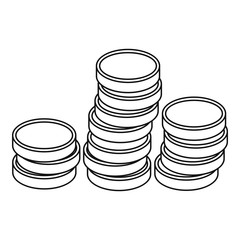 Gold coins icon. Outline illustration of gold coins vector icon for web
