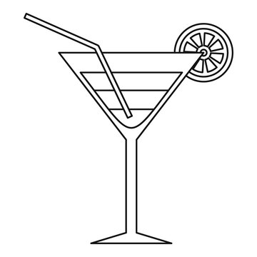 Beach cocktail icon. Outline illustration of beach cocktail vector icon for web