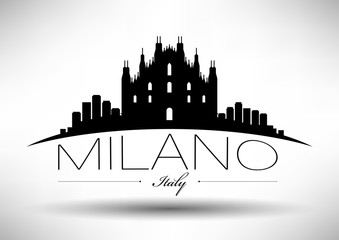 Naklejka premium Vector Graphic Design of Milano City Skyline