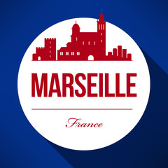 Obraz premium Vector Graphic Design of Marseille City Skyline