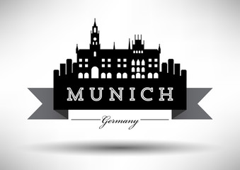 Vector Graphic Design of Munich City Skyline