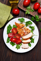 Sliced roasted chicken breast
