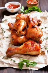 Roasted chicken drumstick