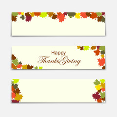 Thanksgiving Day banners. Vector illustration.
