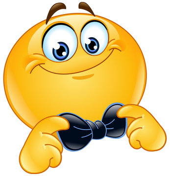 Emoticon with bow tie