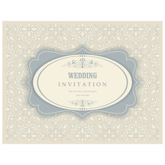 Wedding Invitation cards in an Baroque style blue and beige.