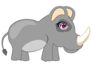 Cartoon animal rhinoceros