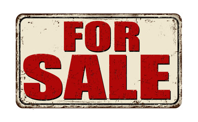 Fototapeta premium For sale vintage metal sign