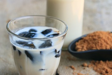 fresh milk grass jelly