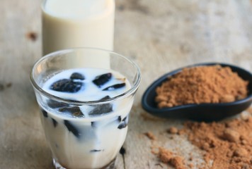 fresh milk grass jelly