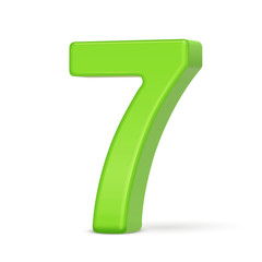 3d light green number 7