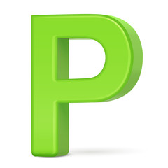 3d light green letter P
