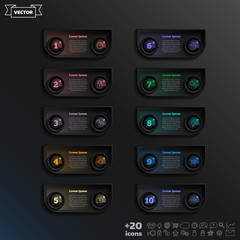 Fototapeta premium Vector infographic design with colorful square.