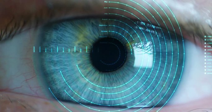 human being futuristic vision, vision and control and protection of persons, control and security in the accesses. surveillance system