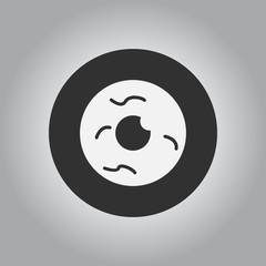 Black and white Vector illustration in flat design Halloween icon eyeball