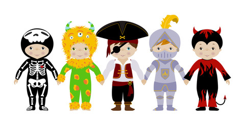 Group of boys in fancy dresses