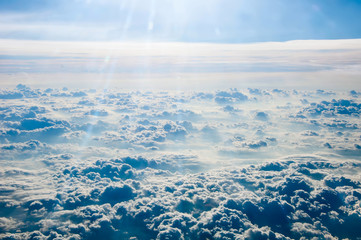 Cloudscape background . Blue sky and white cloud.