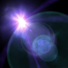 Light of a searchlight beams through a smoke. Background in show