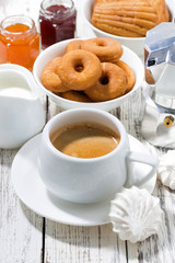 cup of coffee and sweets