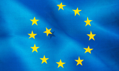 image of European Union flag close-up