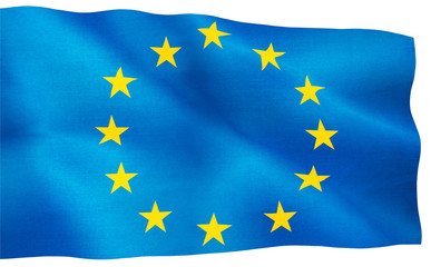 image of European Union flag close-up