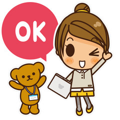 オンナノコ オフィスカジュアル(黄) OK