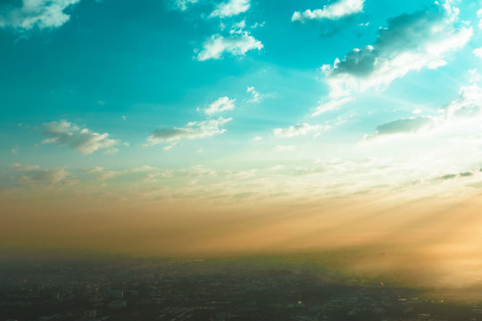 Fototapeta sunrise and cloud vintage style