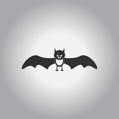 Vector illustration in flat design Halloween icon Vampire Bat