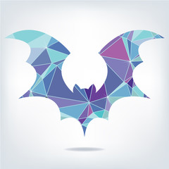 Halloween flying bat silhouettes made of triangles