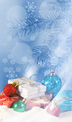 image of Christmas decorations closeup