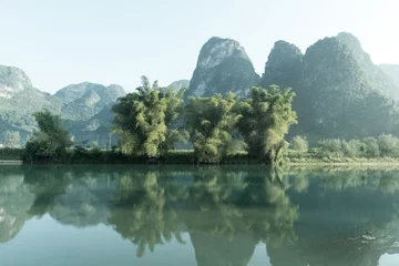 Stoff pro Meter Schöne Karstberglandschaft in Yangshuo Guilin, China © xiaoliangge