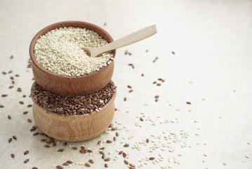 Sesame and flax seeds