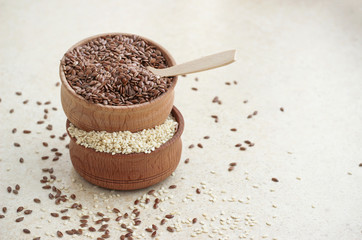 Sesame and flax seeds