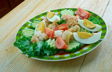 Finnish salad with smoked salmon