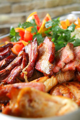 Catering tray with various meats