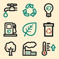 Ecology icon, green technology mobile icon, vector pictogram. Ec