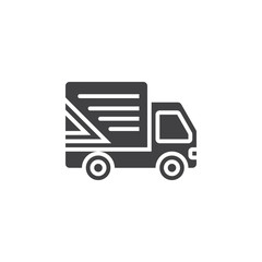 Shipping symbol, truck icon vector, filled flat sign, solid pictogram isolated on white, logo illustration