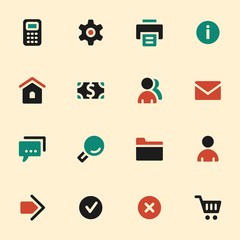 Basic web icons set. Mobile screen symbols.