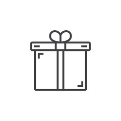 Gift, present line icon, outline vector sign, linear pictogram isolated on white. logo illustration